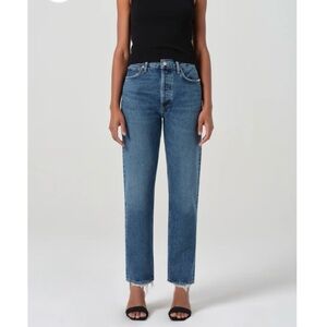 Agolde Blue Straight Leg Jeans